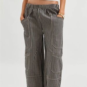 BDG Charlie Gingham Wide-Leg Pant